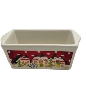 Century Christmas Holiday Mini Loaf Ceramic  Snowman Design 6”